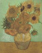 Vincent Van Gogh Still life:Vast with Twelve Sunflowers (nn04) oil painting on canvas